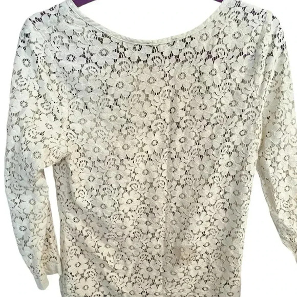 The Limited Women‎ Small Blouse Cream Cotton Lace Floral Whimsy Fairy Classic - Picture 9 of 9